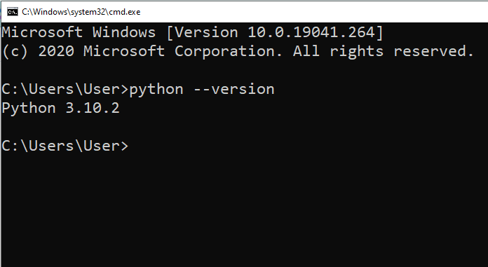 Checking Current Python Version on Windows