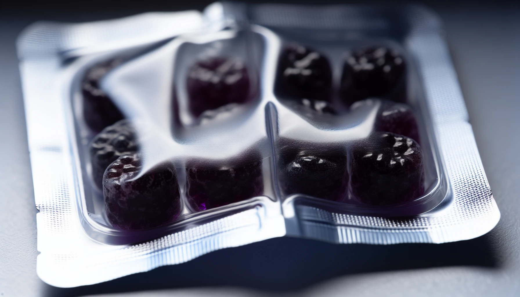 Elderberry syrup bites in a convenient pack
