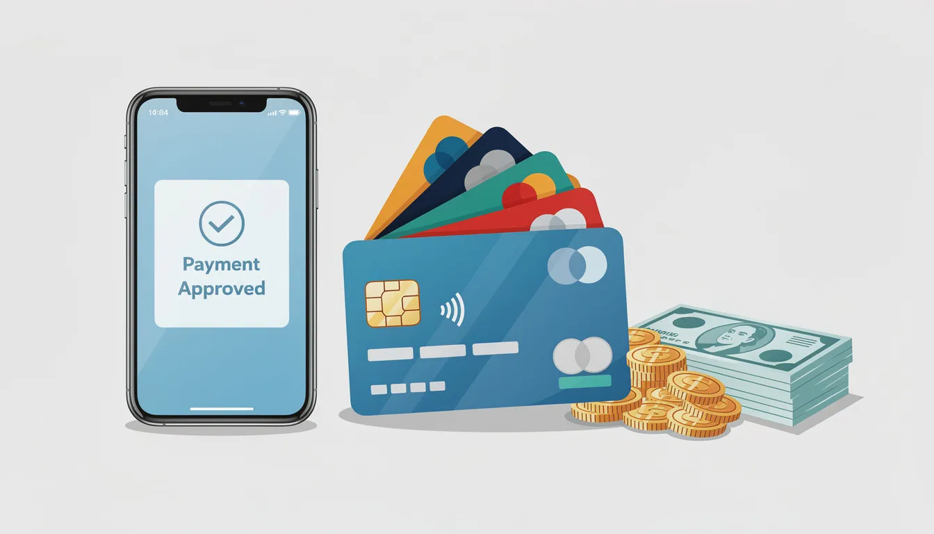 The image displays various payment method symbols, including credit cards, a mobile phone, and gold coins, representing secure transactions for online gambling. These symbols highlight the diverse payment options available for players at trustworthy online casinos, ensuring a seamless online casino experience.