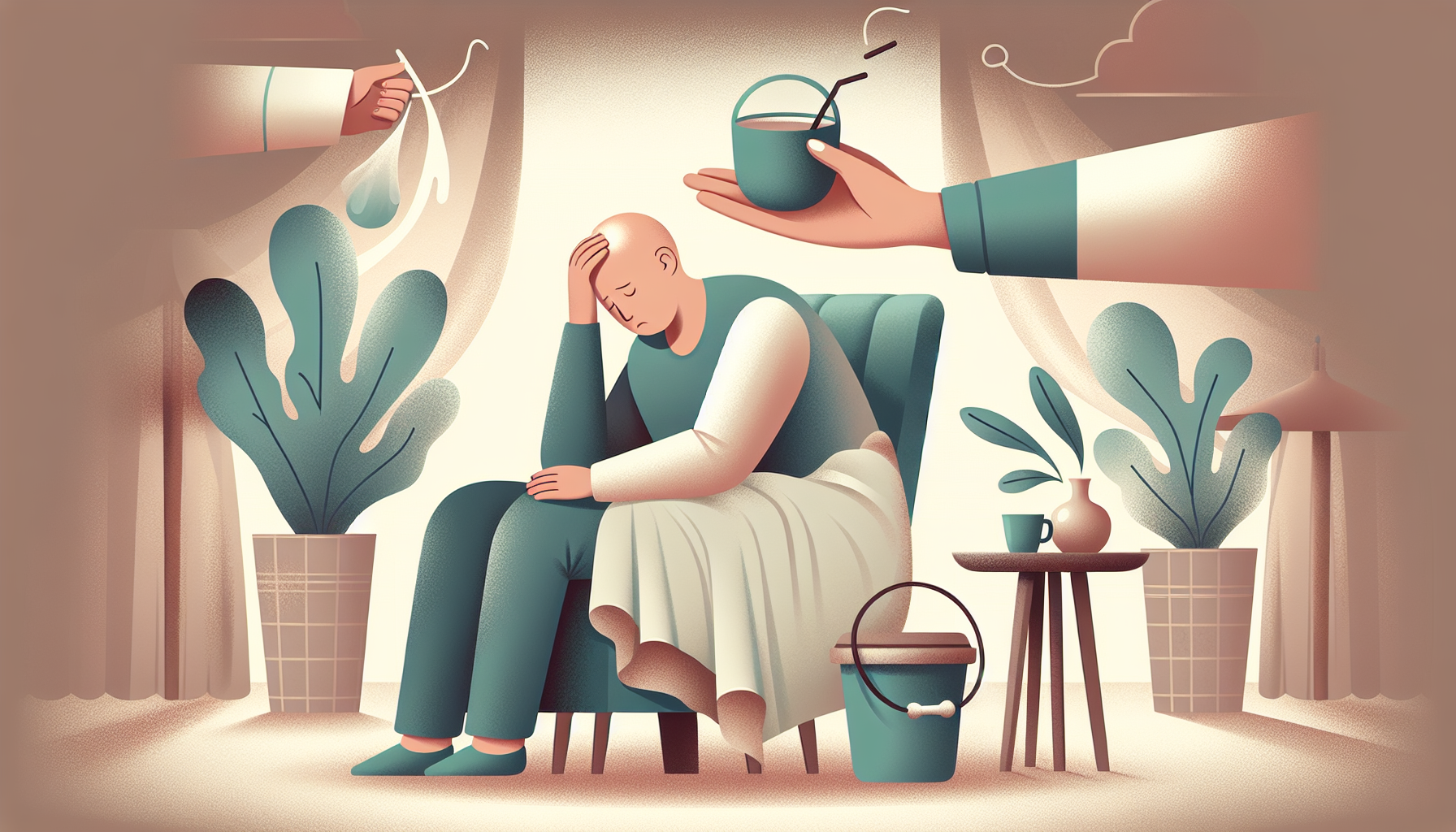 Illustration of cancer treatment side effects