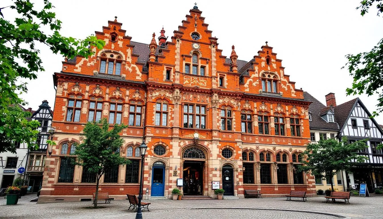 Das historische Rathaus Heidelberg am Marktplatz präsentiert sich mit seiner beeindruckenden Fassade, die eine romantische Kulisse für Trauungen und Hochzeiten bietet. In der Nähe befinden sich die Standesämter, wo Paare ihre Anmeldung zur Eheschließung vornehmen können.