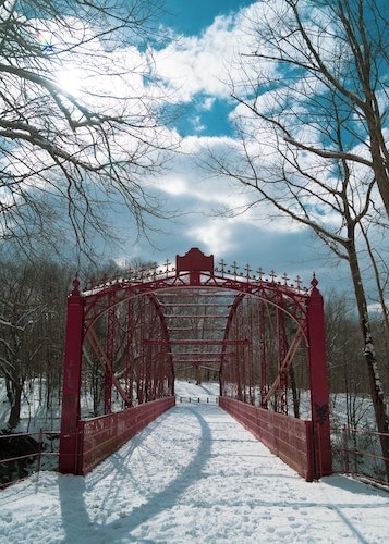 Winter at Lovers Leap State Park in New Milford, CT