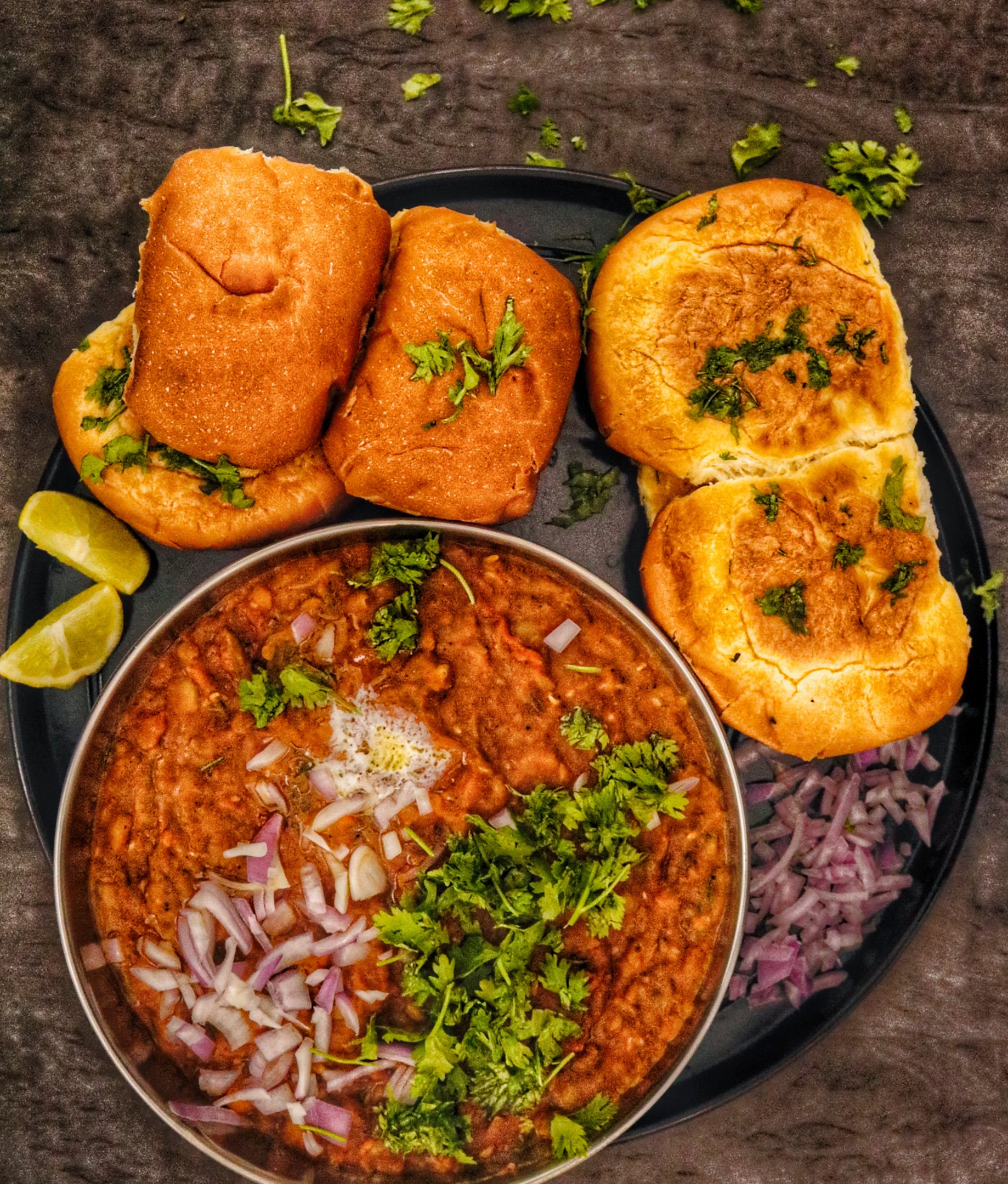 Mumbai-style Pav Bhaji, a tempting Indian street food delight