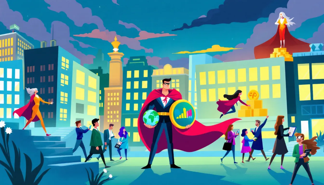 An illustration depicting various investment strategies being employed during market downturns.