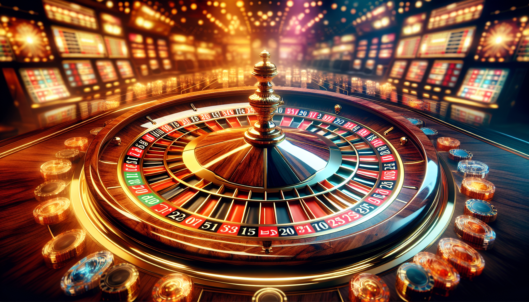 Illustration of a roulette wheel in an online casino