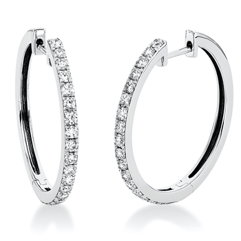 Balto aukso auskarai rinkutės su žėrinčiais deimantais – fashiongold.lt