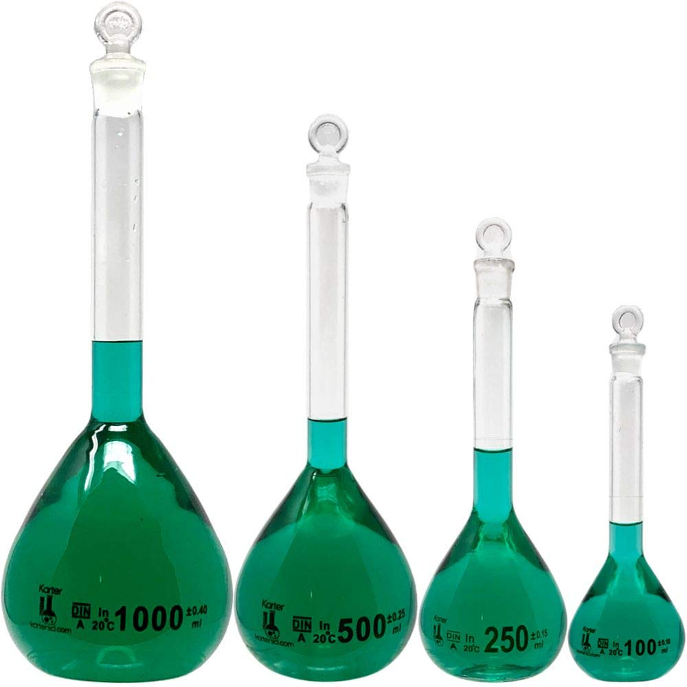 Volumetric flask with a single calibration mark for precise measurement