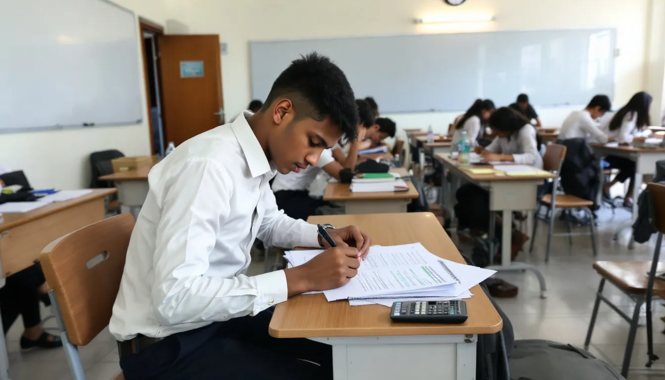 Das Bild zeigt ein Testexemplar mit Multiple-Choice-Fragen, das für die Bewertung von Wissen in verschiedenen Bereichen, wie zum Beispiel der künstlichen Intelligenz, verwendet wird. Die Fragen sind klar strukturiert und beinhalten Beispiele, die den Lernprozess unterstützen und die Rolle von Lehrenden und Lernenden im Unterricht verdeutlichen.
