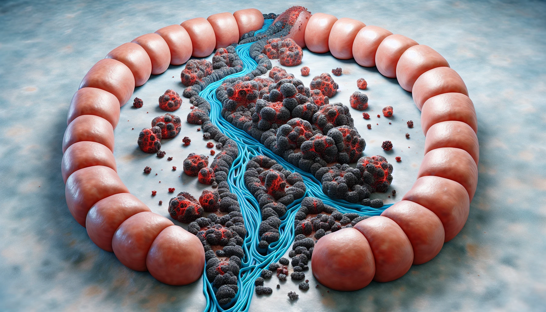 Illustration of cancer cells spreading to the brain