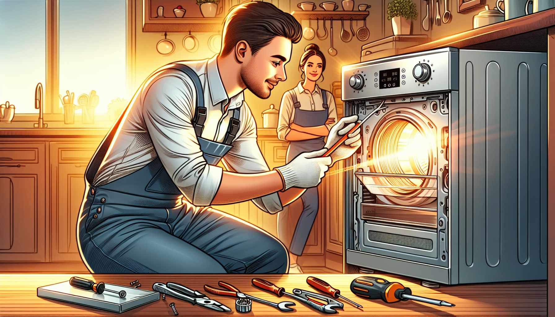 A professional technician working on an appliance, representing the benefits of choosing professional repair services.