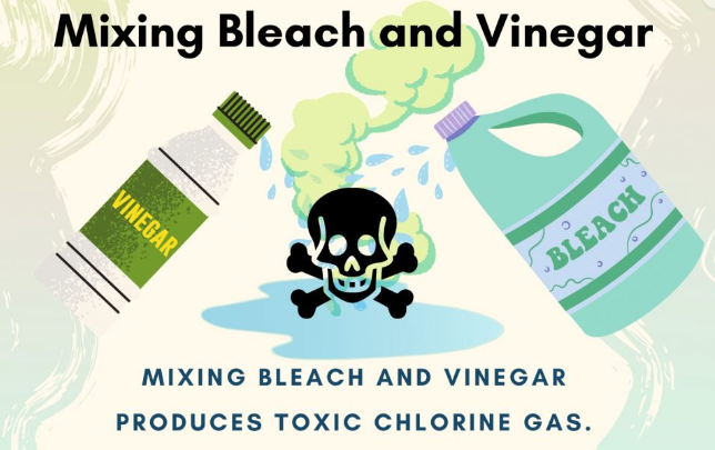 Do not mix vinegar and bleach