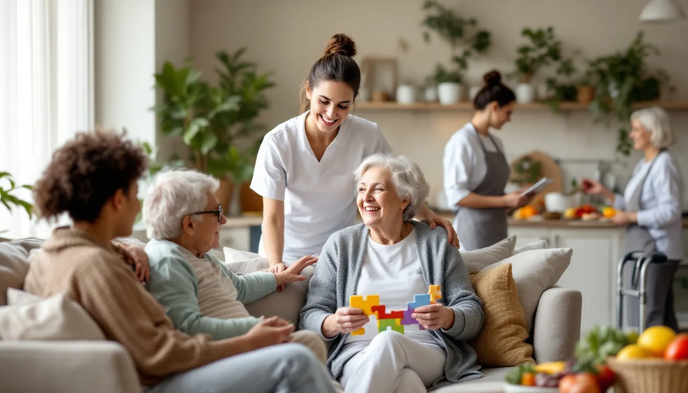 Different professionals involved in providing home care.