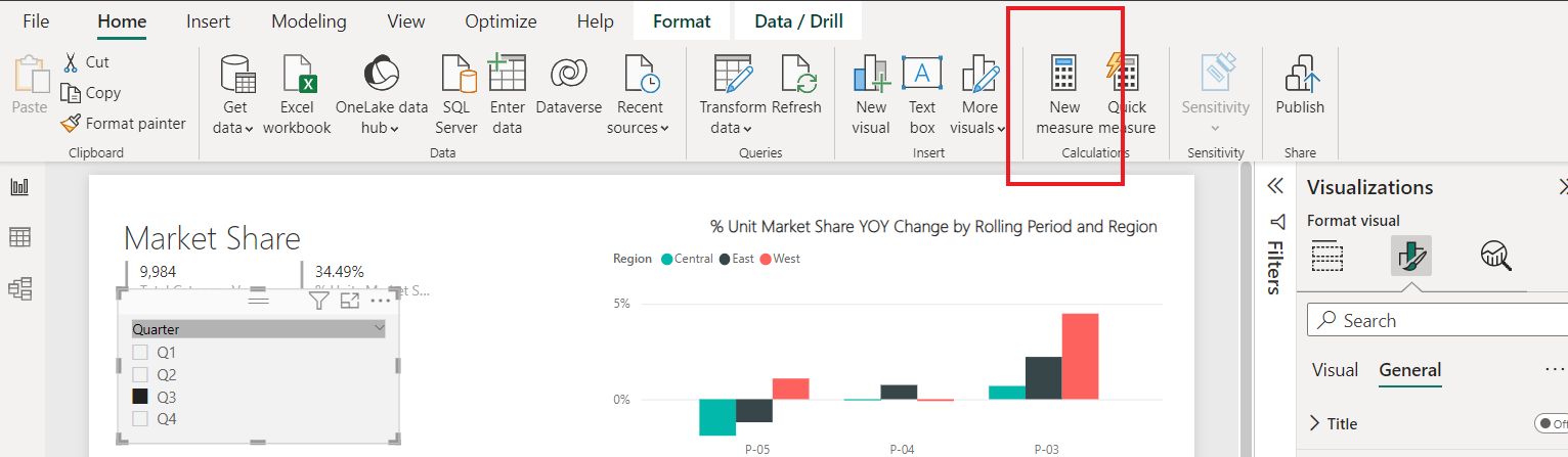 New Measure Icon in Power BI