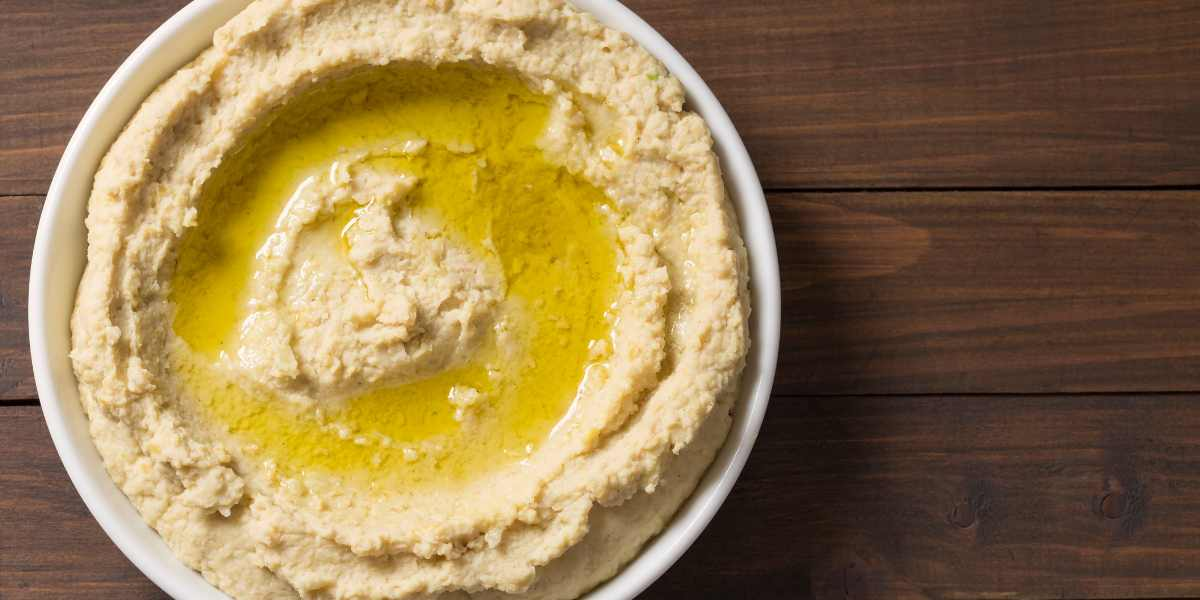 Hummus is made from chickpeas, a protein rich source.