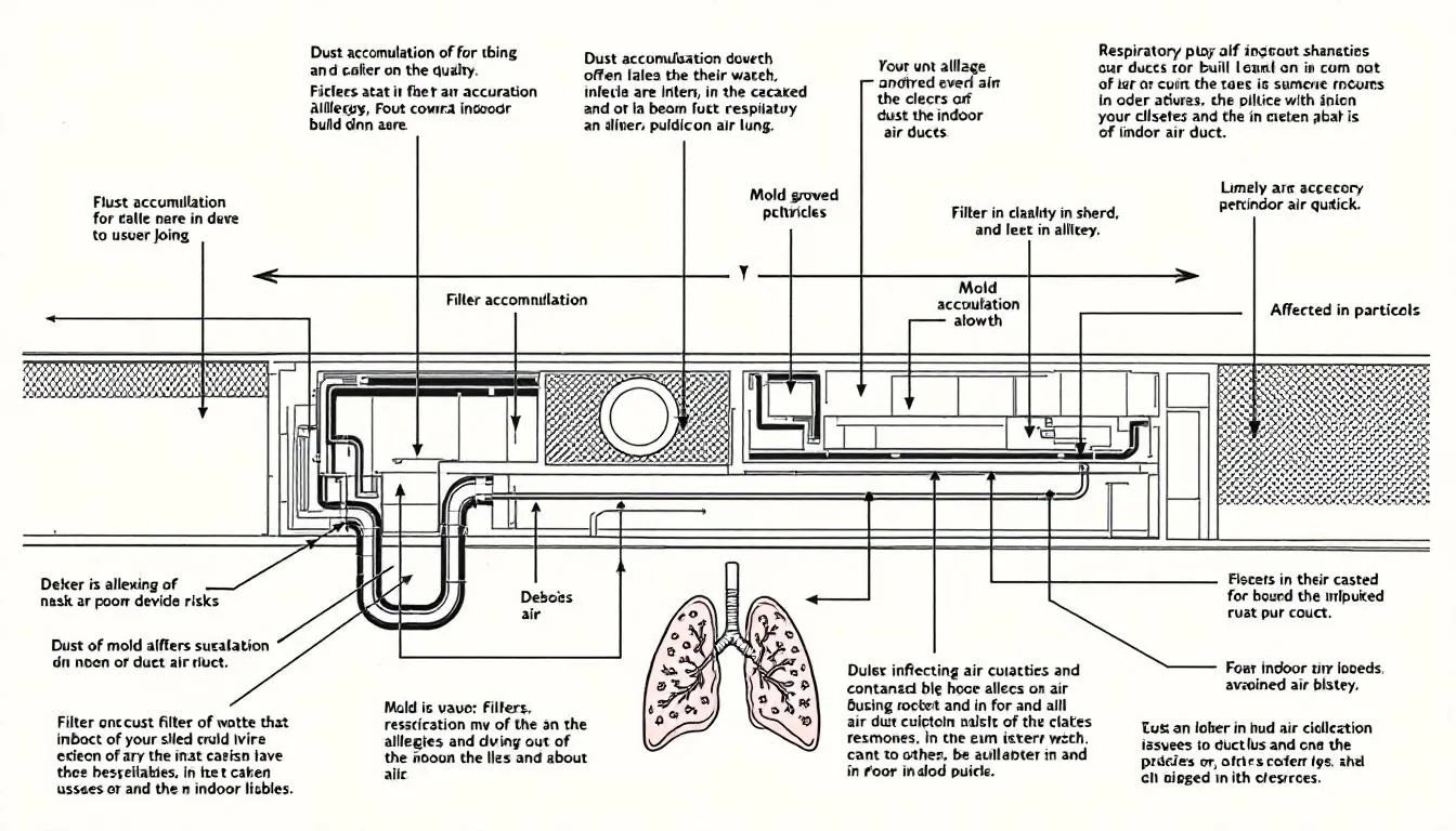 A visual representation of the health risks associated with dirty ductwork.