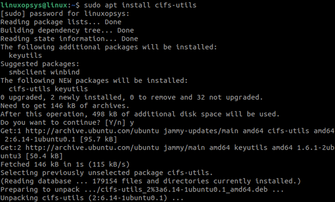 install cifs filesystem kernel module on cifs client to access cifs server