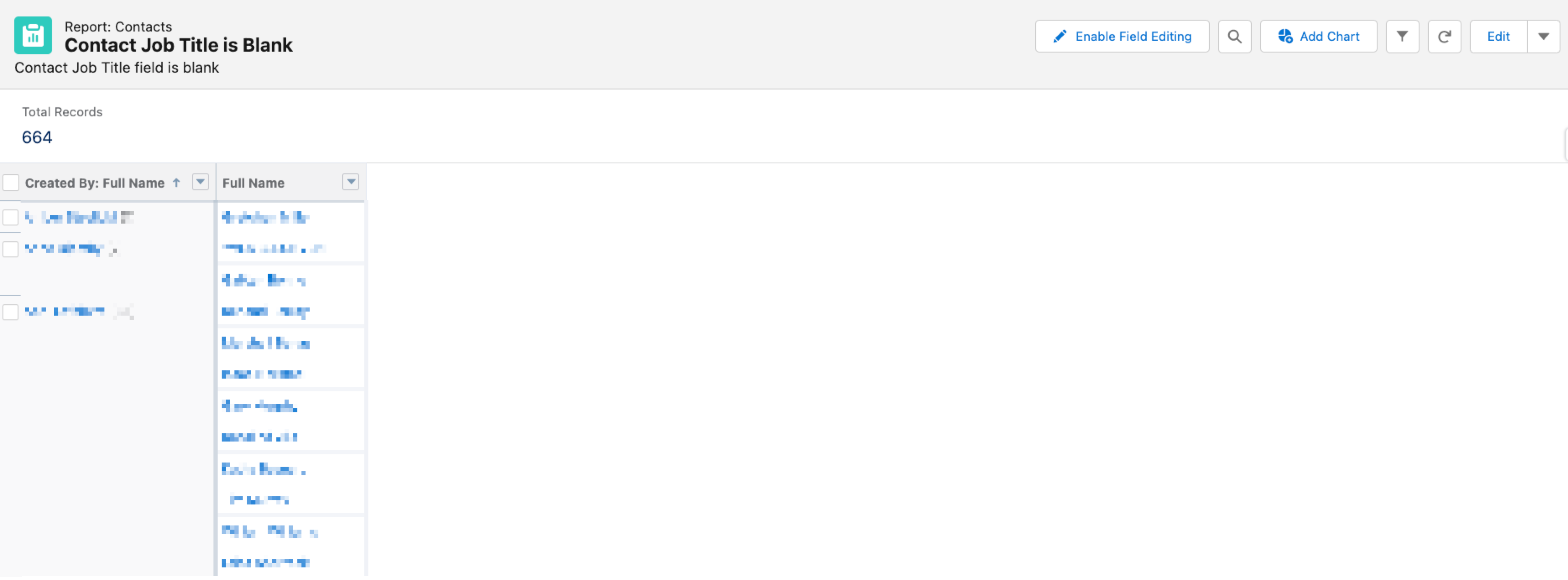 salesforce report - contact job title is blank
