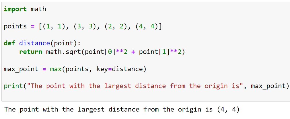  Using a Custom Function as a Key Argument in max()