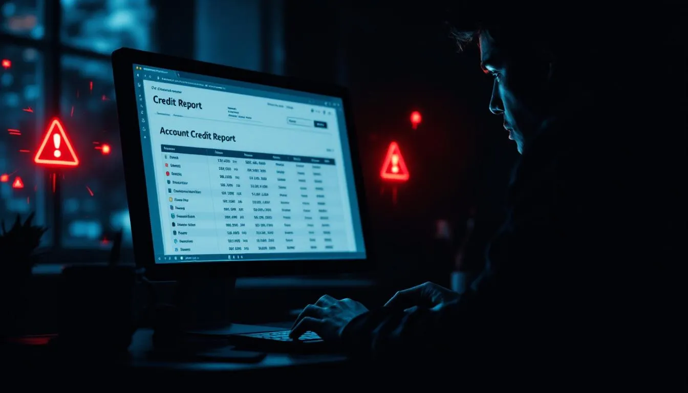 Effective ways to monitor your credit report with a computer and alert icons.