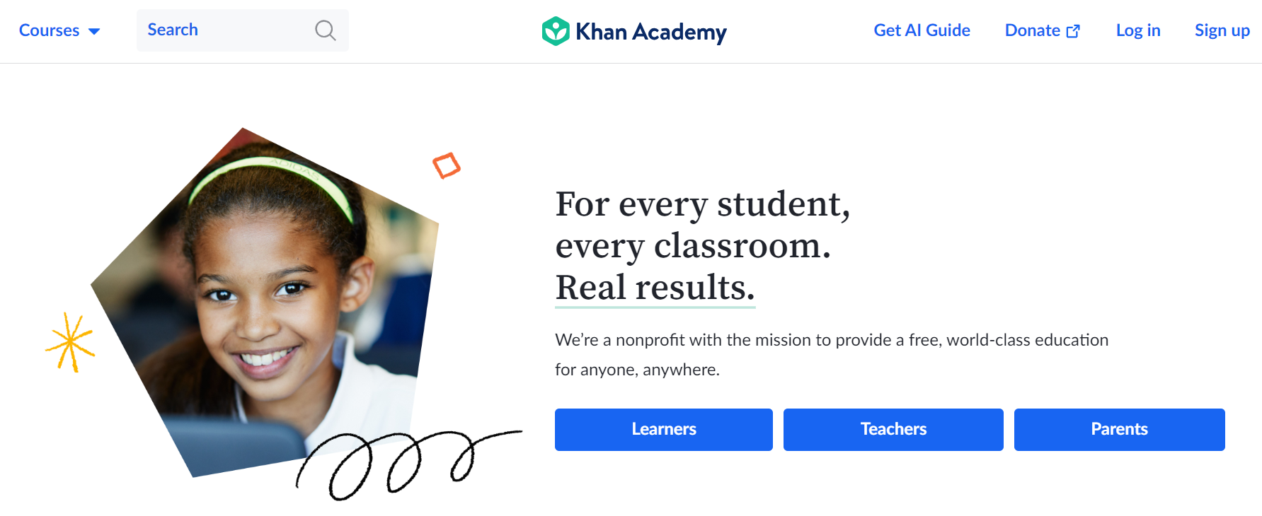 Khan Academy Homepage