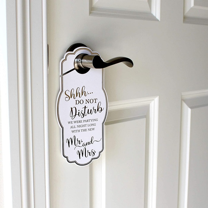 funny gifts for a bridal shower with Hangers Do Not Disturb Sign
