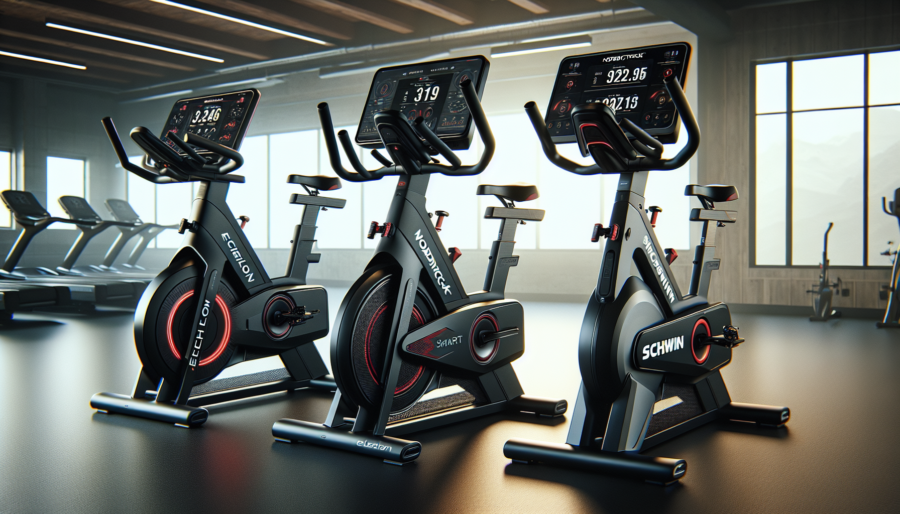 Comparison of Echelon Smart Connect, NordicTrack S22i, and Schwinn IC4 exercise bikes