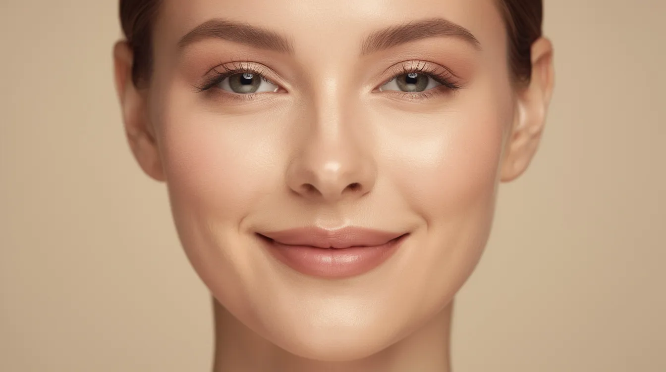 This close-up portrait features a woman with smooth, healthy skin and natural facial contours, illuminated by soft lighting, highlighting her beauty and confidence, which may reflect the results of cosmetic plastic surgery or facial rejuvenation procedures. The image emphasizes the importance of aesthetic surgery in achieving natural-looking results and enhancing one's appearance.