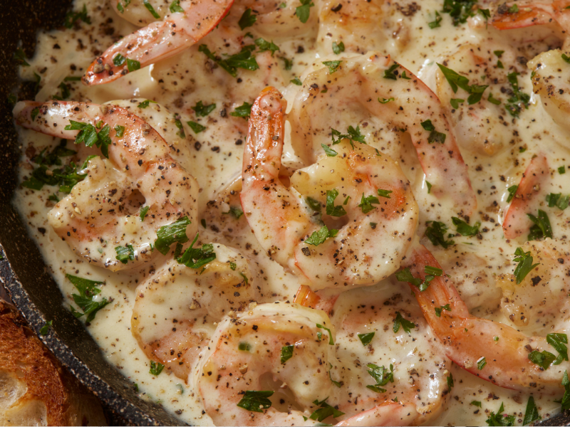 Creamy Garlic Parmesan Shrimp - keto dinner ideas