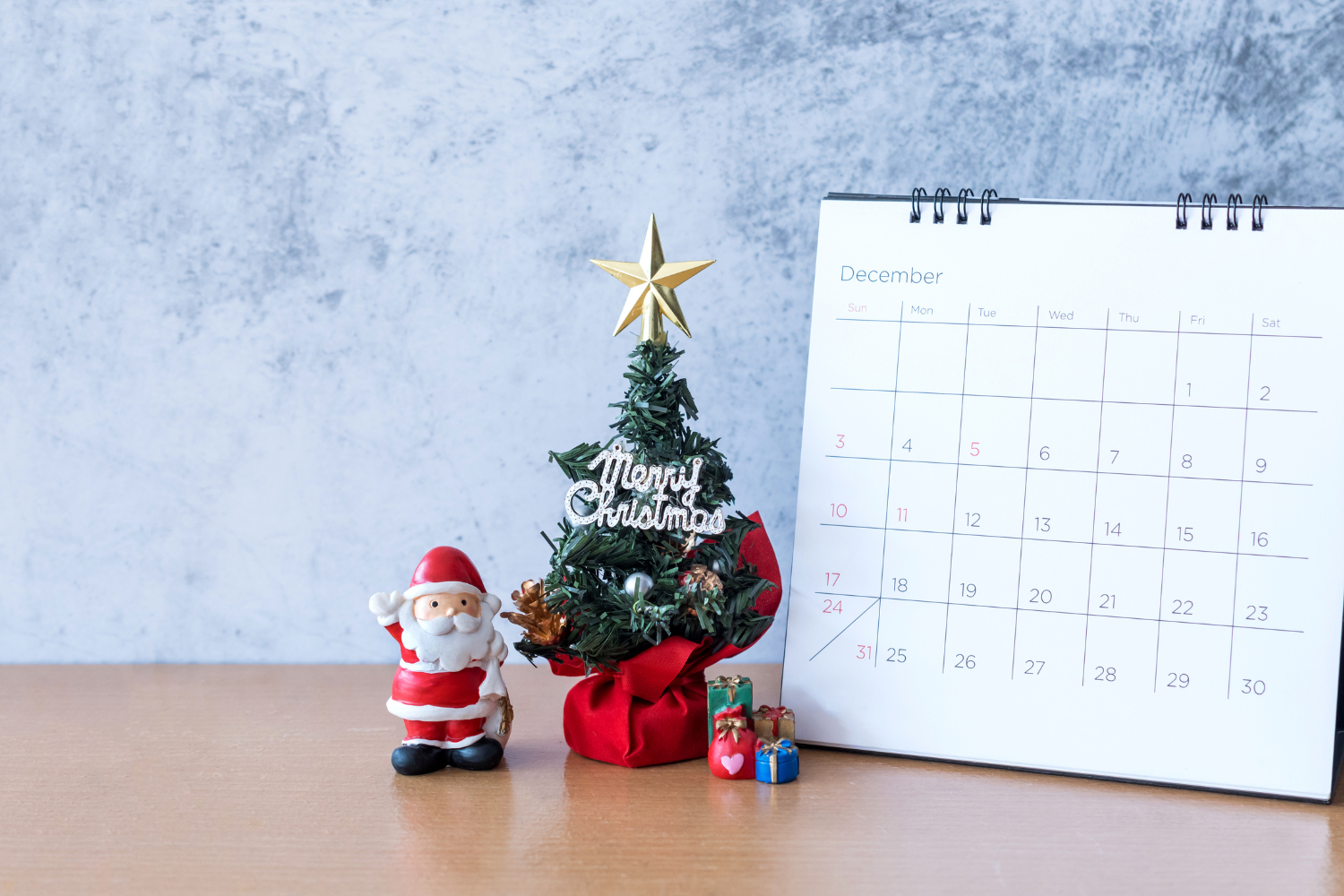 A calendar showing the month of December.