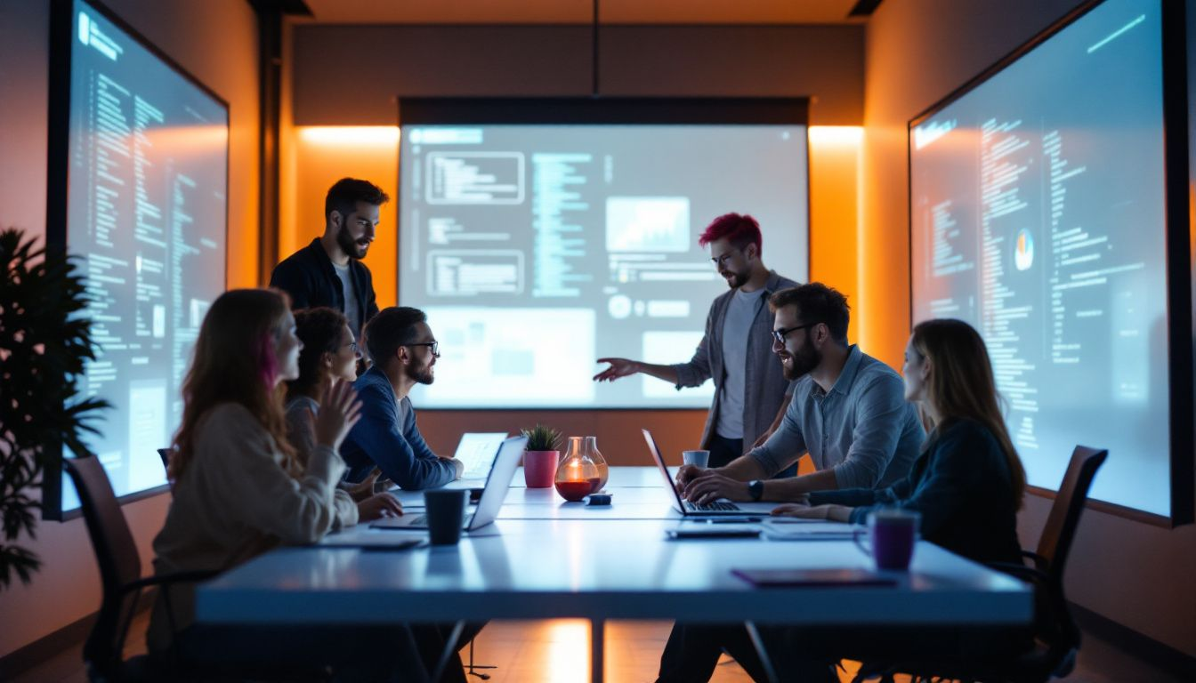 A team of wordpress web designers collaborating on a project. Top WordPress Web Design Agency Services for 2025