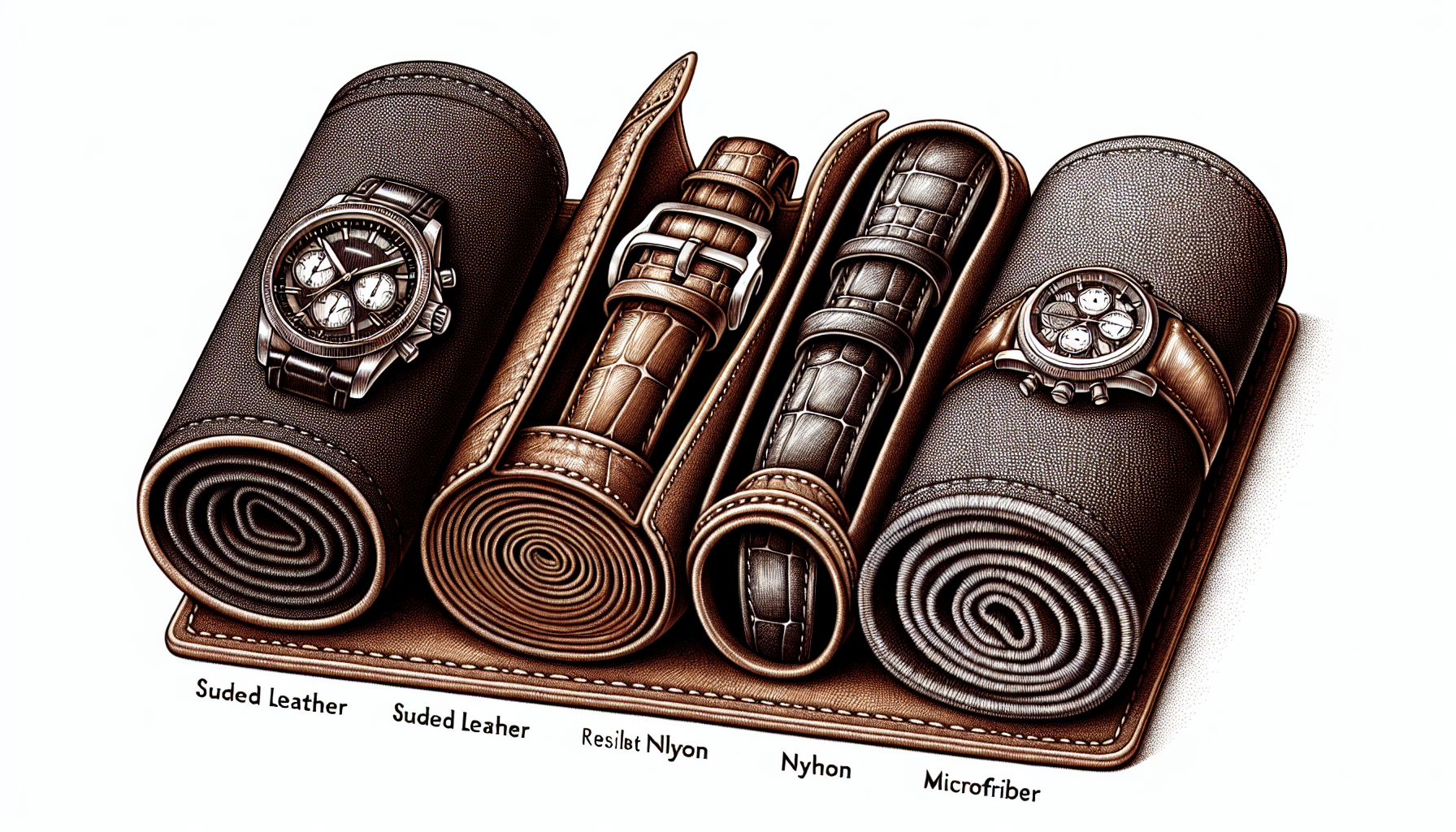 Different materials for watch rolls