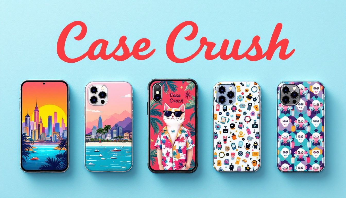 An online store interface displaying custom phone cases for sale.