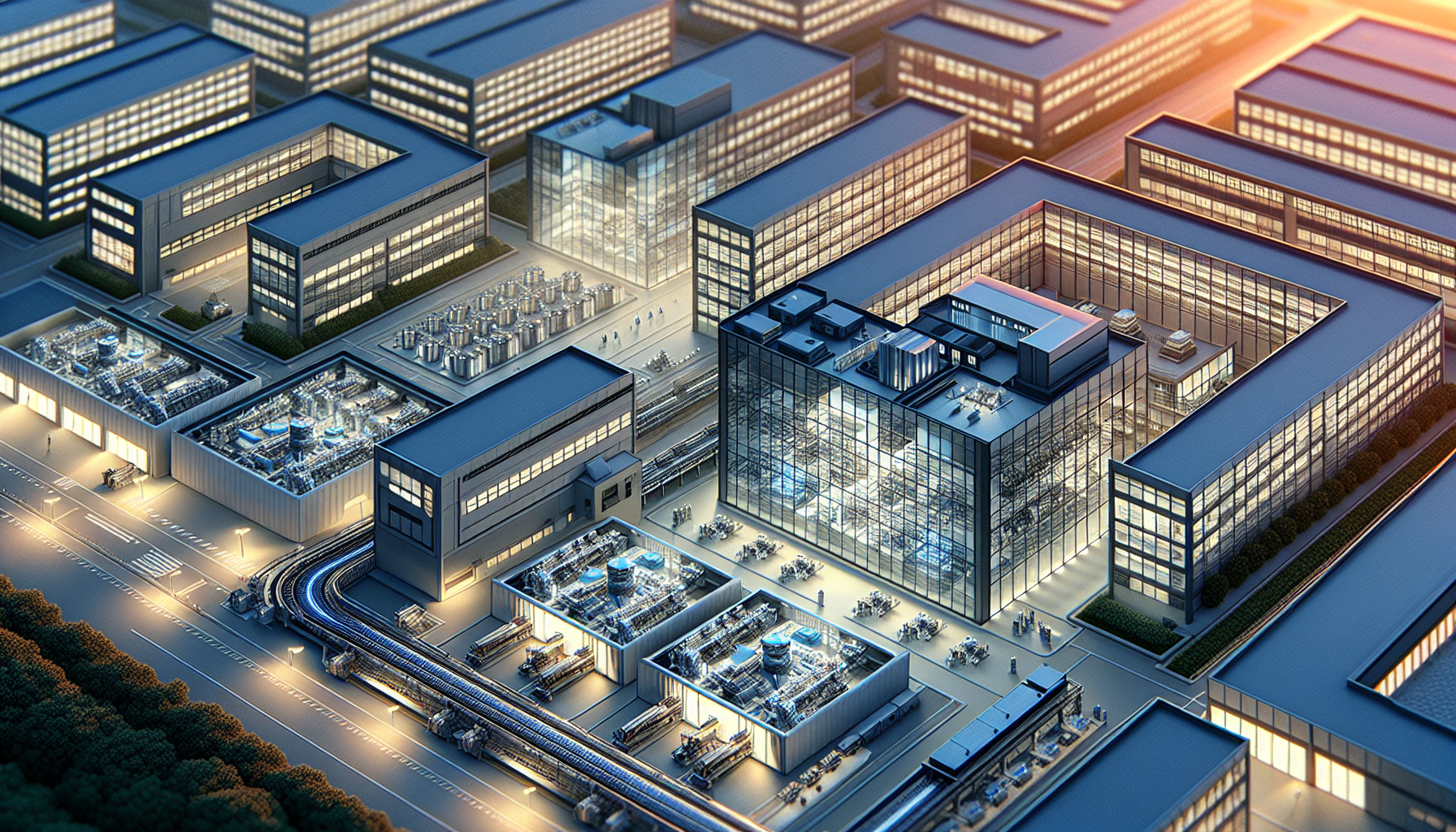 Illustration of a semiconductor fabrication plant