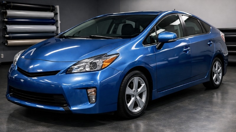 Blue Cast vinyl on Toyota Prius 