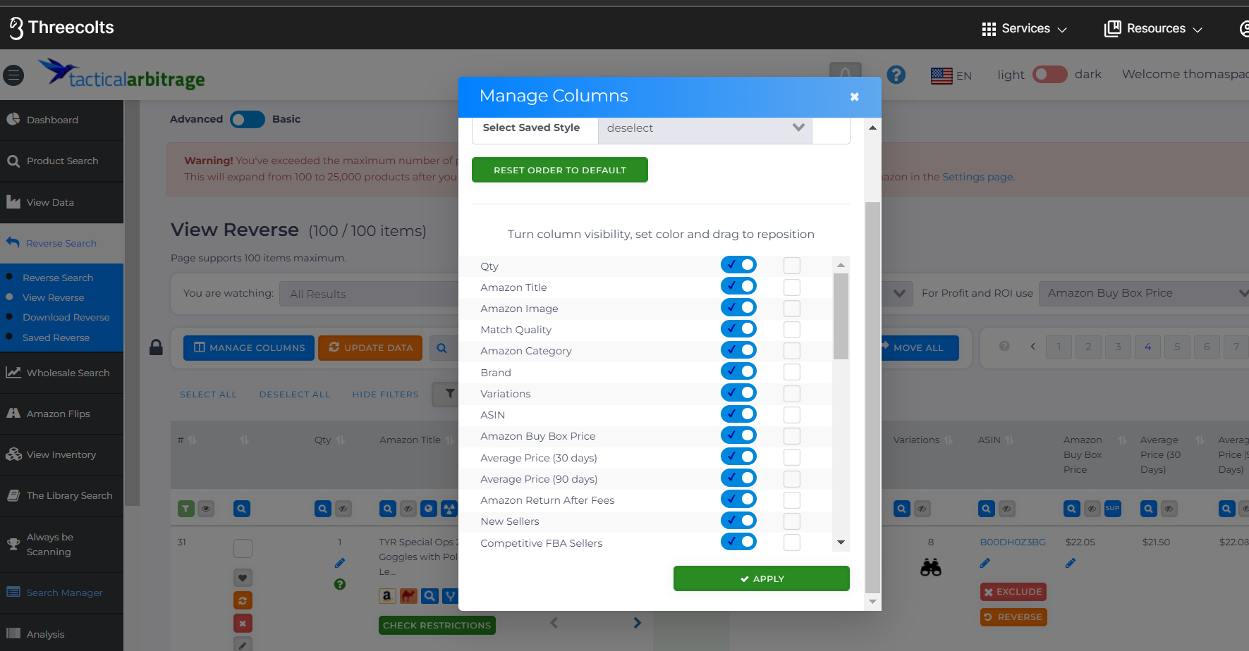 reverse search filters