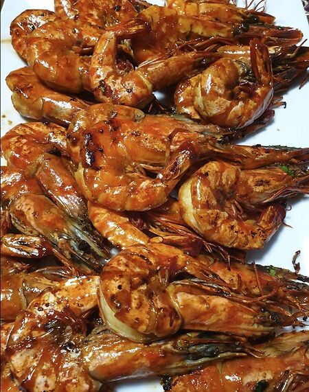 Grilled garlic shrimp, Fiji Vacation