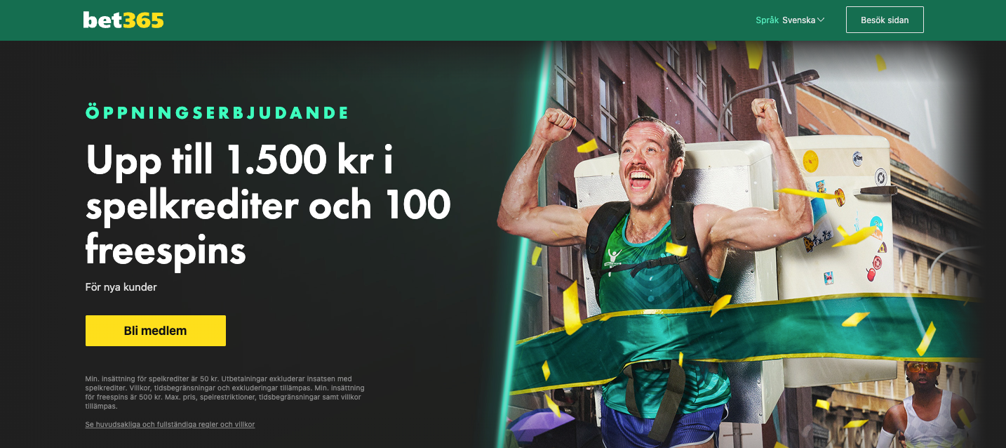 Bet365 med ett öppningserbjudande.