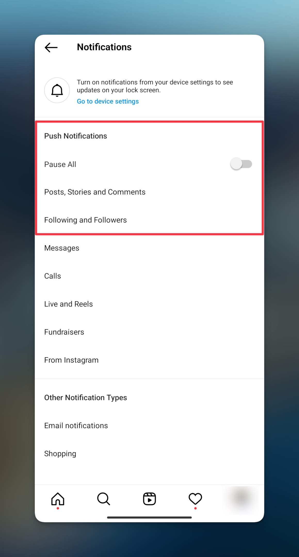 Remote.tools show how to configure Pause settings in Instagram app for Android