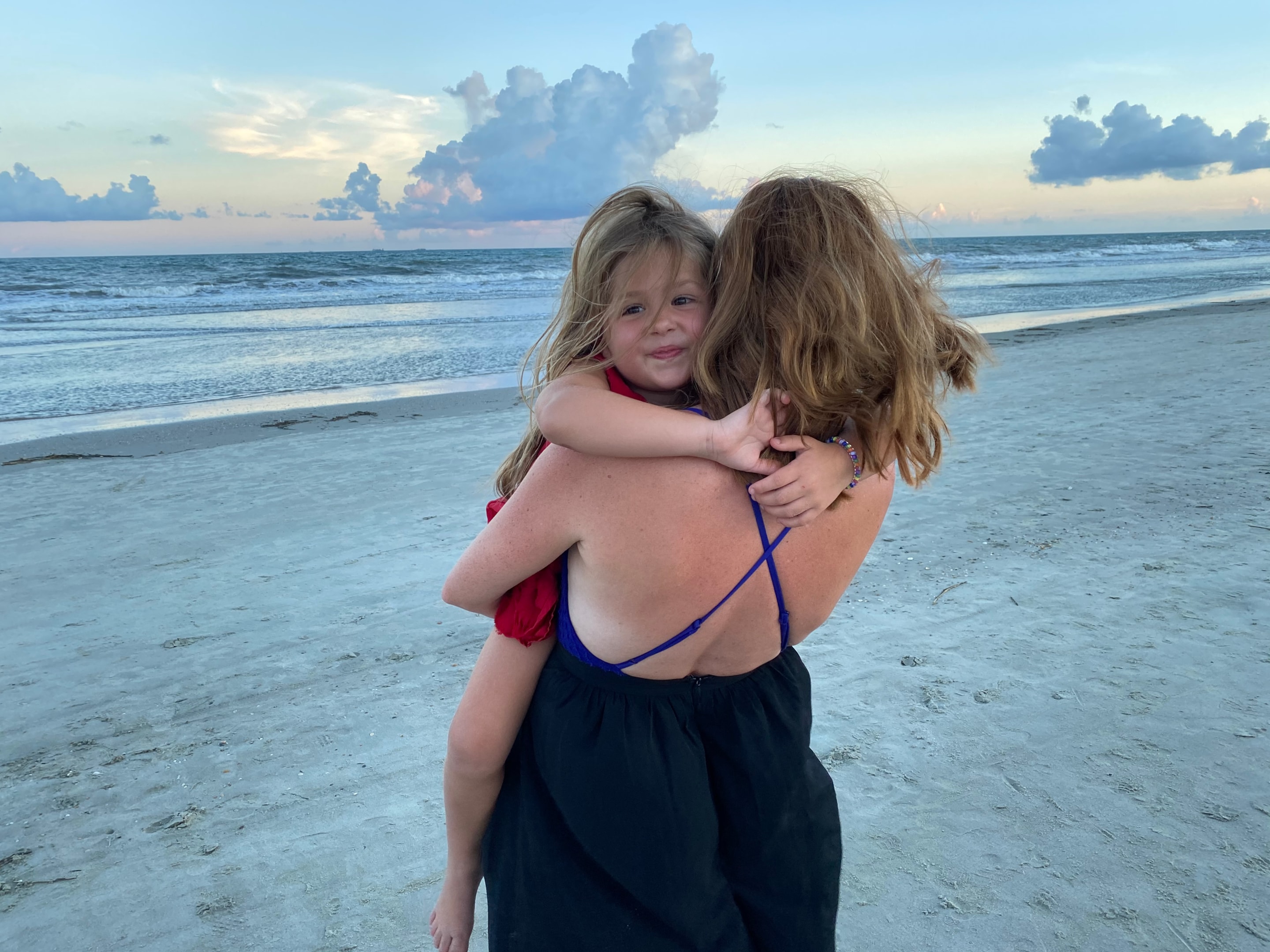 Maxi dress - with my sweet girl as the sun goes down walking along the sand