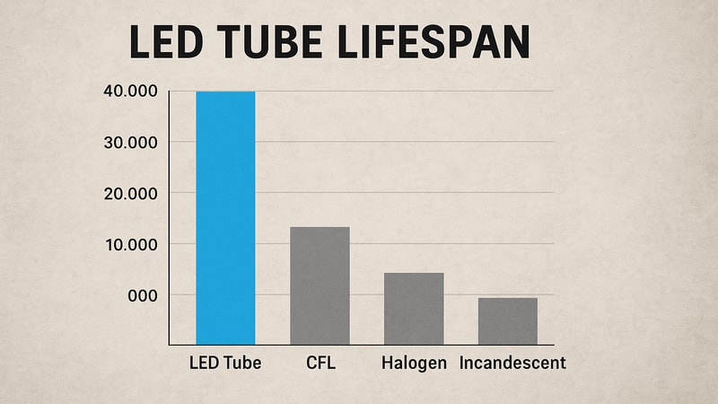 LED lights have the highest number of operating hours