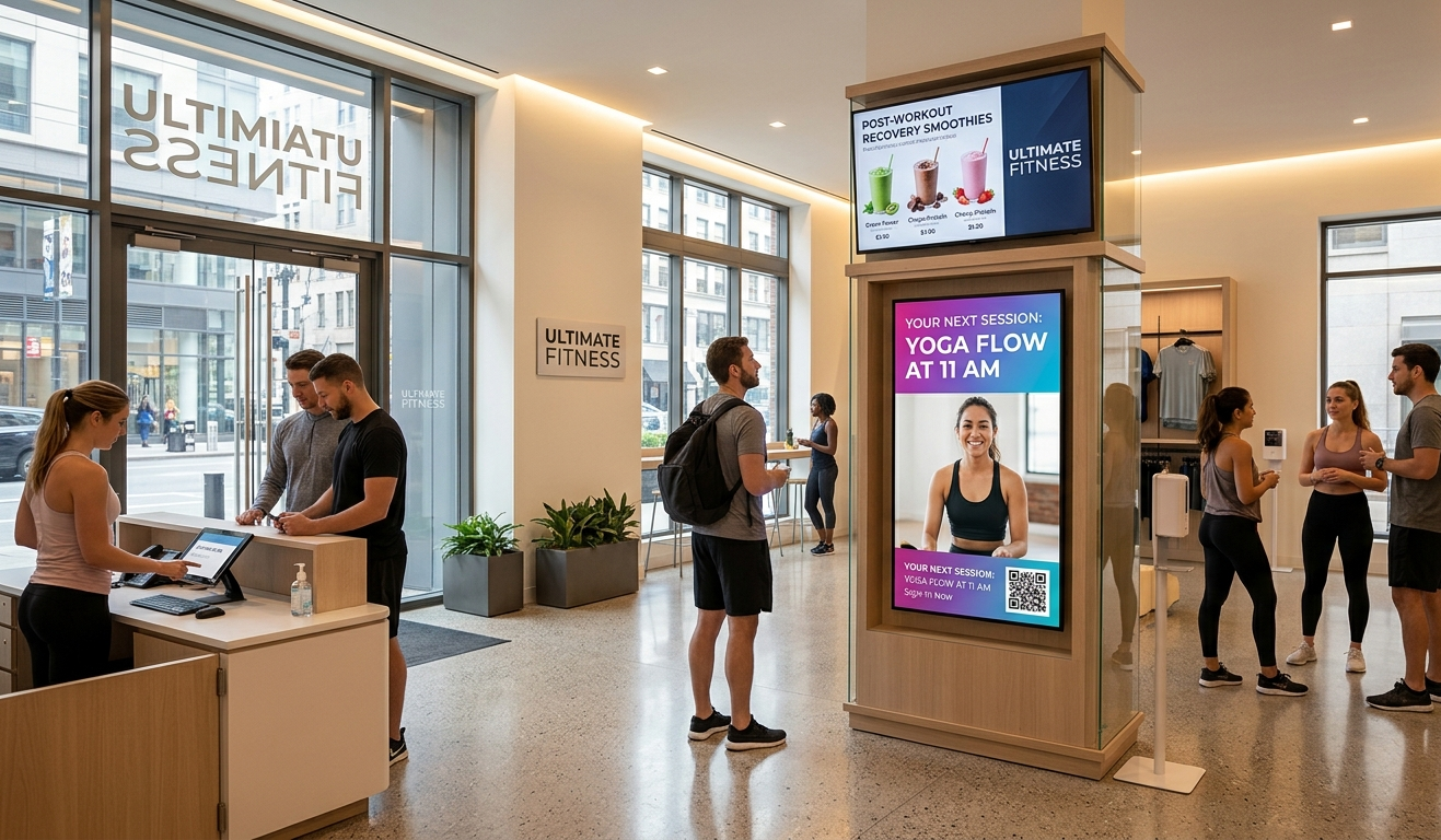 fitness centers utilize digital signage software displays