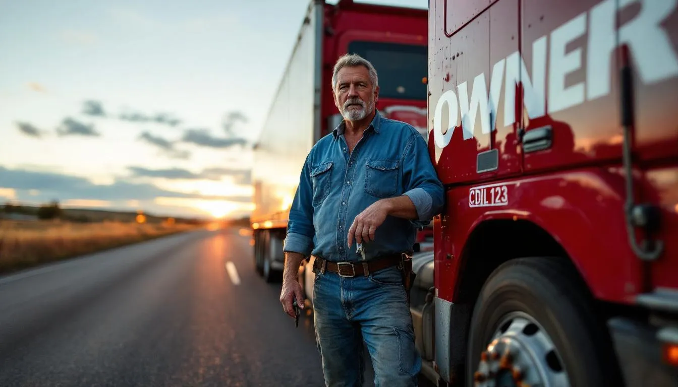 An owner operator CDL truck driver stands beside their semi truck, showcasing the important role they play in the trucking industry. This self-employed truck driver manages their own business, contributing to the growing demand for truck drivers across America.