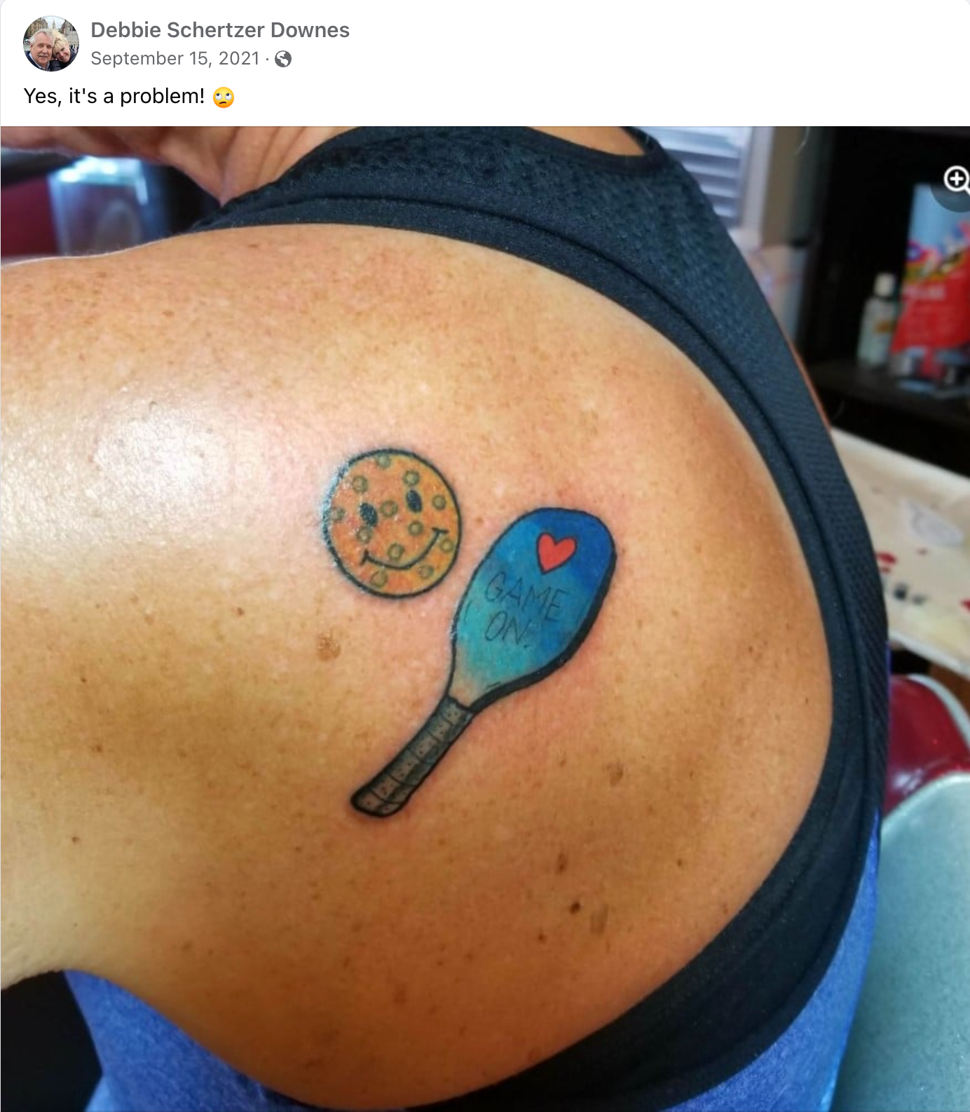 women pickleball tattoo Photo Credit: Debbie Schertzer Downes - Facebook