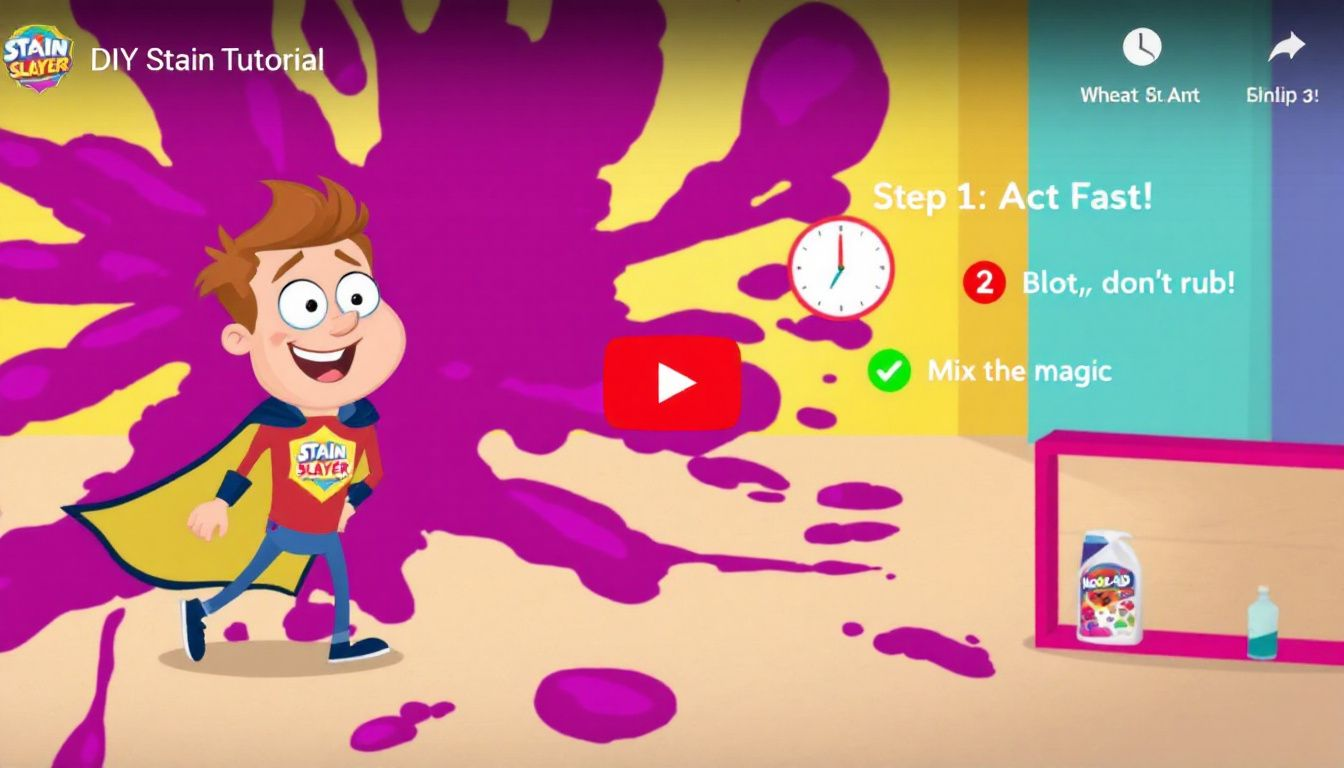 Immediate action steps for removing a kool aid stain from carpet.