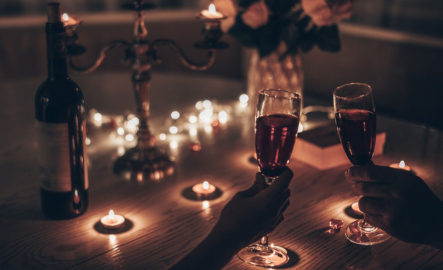 fun date ideas portland oregon | Wine glasses and candlelight dinner