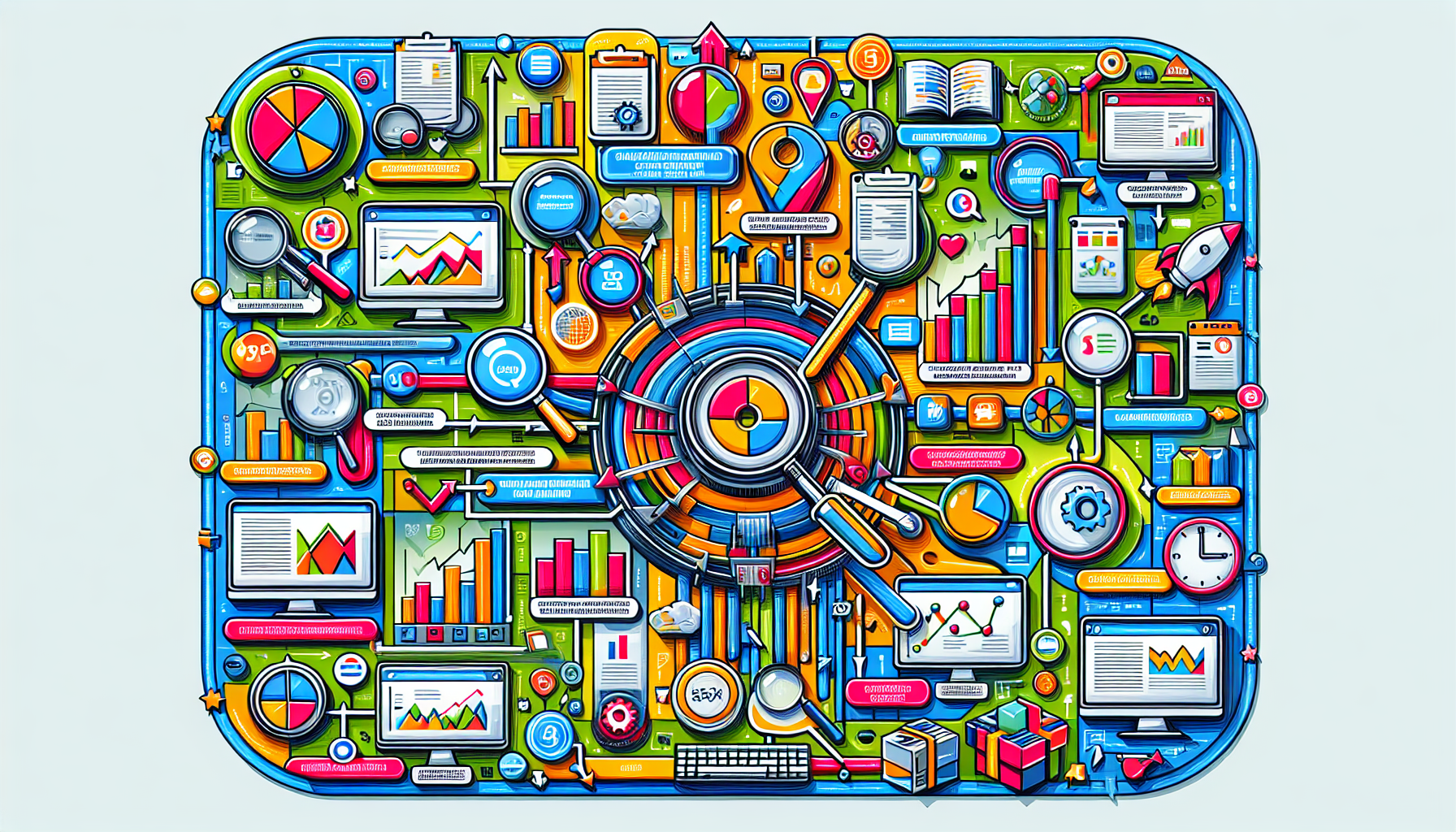 A diagram illustrating the process of monitoring and measuring SEO success.