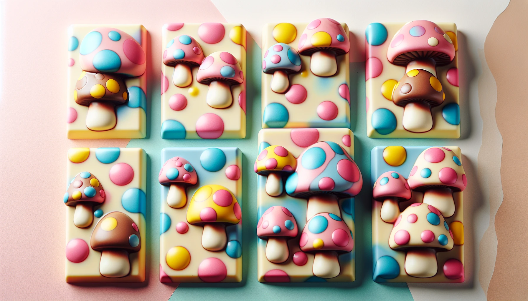 Colorful polka dot chocolate bars