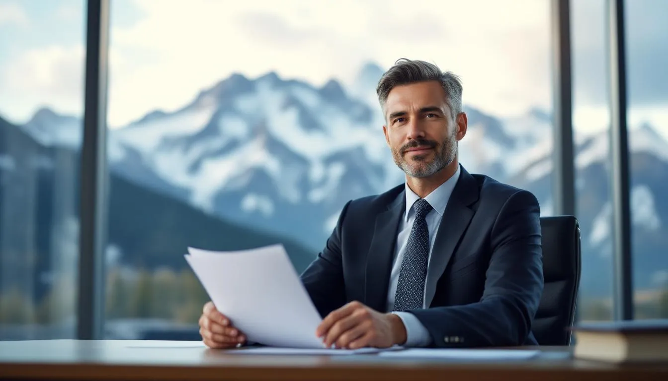 An attorney stands confidently in front of a picturesque mountain backdrop in Colorado, demonstrating how the probate process can be simplified for clients. This image conveys the legal expertise and personalized solutions offered by a law firm specializing in estate planning and business succession planning.