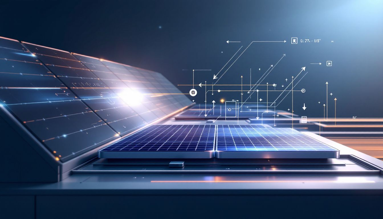 An illustration depicting how battery backup works for commercial solar systems.