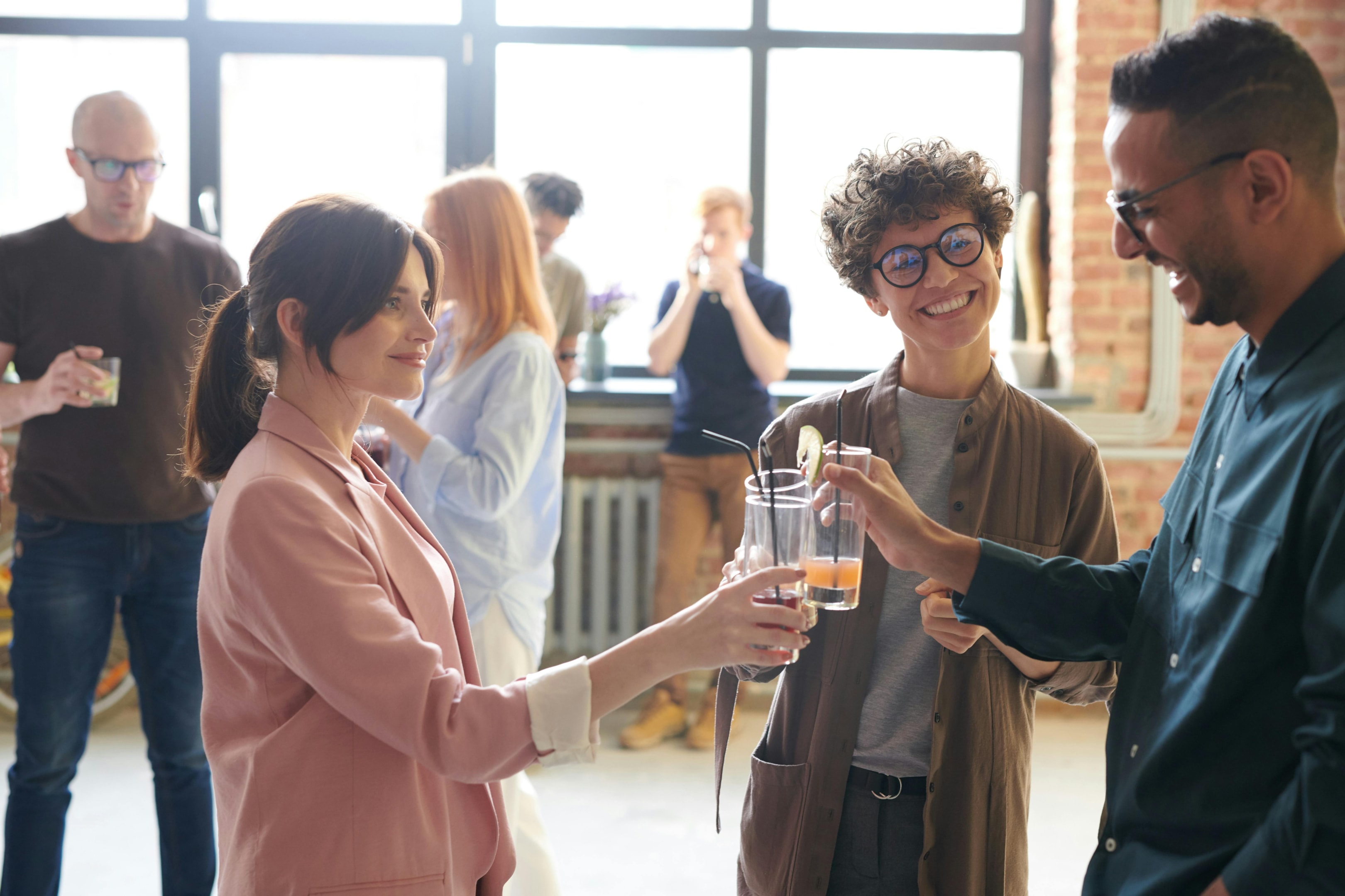 Real estate professionals and agents connect at a mareting event. 